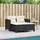vidaXL Gartensofa 2-Sitzer mit Hockern Schwarz Poly Rattan