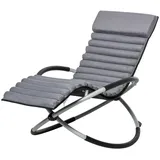 Outsunny Schaukelstuhl 2 In 1 Texteline 145 x 74 x 86 cm Schwarz