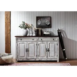 MASSIVMOEBEL24.DE Sideboard 150 x 90 x 45 cm Weiß