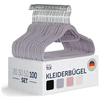 Blumtal Kleiderbügel 100 Stück - Kleiderbügel Samt 360° drehbar
