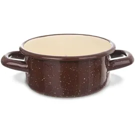 Orion Topf Kochtopf Töpfchen emailliert 0,6L BRAUN