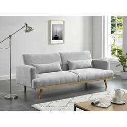 Schlafsofa Klappsofa 3-Sitzer - Stoff - Hellgrau - ESME