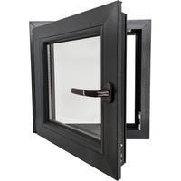 ECOPROF Kellerfenster | Langlebiges Kunststoff-Fenster | Maße 60x60 cm (600x600 mm) | Dreh-Kipp Fenster DIN Links | Farbe: Anthrazit (beidenseitig) | 70mm Profil