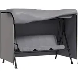 Outsunny Hollywoodschaukel Abdeckung 3 Sitzer, Wasserabweisend Winterfest Schutzhülle für Gartenschaukel, UV-Beständig Abdeckplane, Abdeckhaube, Reißfest 600D Oxford Gewebe, 205x124x164cm Grau