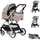 Chipolino Kombikinderwagen 2 in 1 Vista Wickeltasche, Fußabdeckung, Korb, Gurt beige