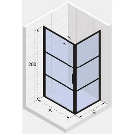 Riho Grid Pendeltür Eckeinstieg 90 x 80 cm G004010121