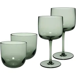 like. by Villeroy & Boch Like Glass Wein- und Wassergläser Set 4-teilig Sage - DS