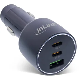 InLine USB KFZ Stromadapter Power Delivery 2x USB-C + QC 3.0 USB-A Schwarz