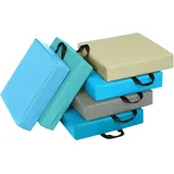 Costway Bodenkissen 6er Set 40 x 40 cm Blau/Mehrfarbig