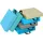 Costway Bodenkissen 6er Set 40 x 40 cm Blau/Mehrfarbig