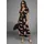 LAURA SCOTT Sommerkleid LAURA SCOTT, Damen, Gr. 36, N-Gr, schwarz, orange, geblümt, Jersey, Obermaterial: 95% Viskose, 5% Elasthan, geblümt, figurumspielend wadenlang, V-Ausschnitt, Kleider Sommerkleid, mit romantischem Blumendruck und Raffung, Midikleid, Topseller