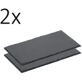 Gastro Spirit Servierplatte 2er Set Schieferplatte 32,5 x 17,5 x 0,5 cm, GN 1/3, schwarz, Schiefer, (Set, 2-tlg., 2er Set), Naturschieferplatten schwarz 17.5 cm x 32.5 cm