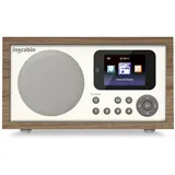 Inscabin D2 Internetradio mit Bluetooth, Spotify Connect, Doppelwecker, App-Steuerung und Farbbildschirm (Black Walnut)