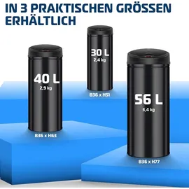 Kesser Automatik Sensor Mülleimer 30 l Silber