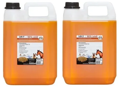LAB-V Leinöl für Pferde, Hunde und Katzen 2x5000ml