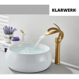 klarwerk NAVIS Wasserfall Wasserhahn Bad Gold matt