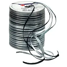 Präsent Geschenkband Raffia glänzend schwarz/grau/silber 3,0 mm x 50,0 m