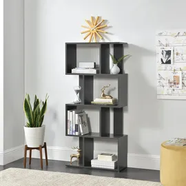 [en.casa] Bücherregal Brattahlid 130 x 60 x 24 cm Dunkelgrau