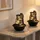 GLOBO 2x Tischbrunnen Zimmerbrunnen Wohnzimmer LED Warmweiß Schwarz Aufbau H 19 cm