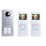 M-E Vistus VD-ALU-6320-S Video-Türsprechanlage-Set 3,5, 2-Familienhaus, silber (41182)