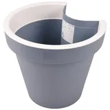 Jelenia Plast Regenrohr-Pflanztopf Blumentopf für Fallrohr Pflanzengefäß Dachrinne Gartendeko, Farbe:grau