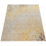 Paco Home Artigo 415«, rechteckig, 4 mm Kurzflor, Motiv Ornamente, Vintage Design, In- Outdoor Teppich Modern Shabby Chic Stil Terrassen Teppich Gelb