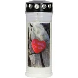 Ebersbacher Kerzenfabrik GmbH Gedenkkerze Stein/Herz 75 x 210 mm weiß