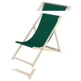 Erst-Holz Buche-Liegestuhl, Gartenliege klappbar Strandstuhl Stofffarbe wählbar V-10-110grün