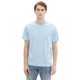 TOM TAILOR T-Shirt mit Streifenmuster, Hellblau, L