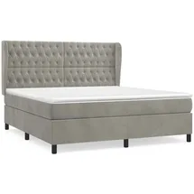 vidaXL Boxspringbett mit Matratze Hellgrau 160x200 cm Samt1389208