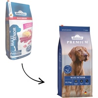 Dehner Premium Hundefutter Maxi Senior, Trockenfutter getreidefrei, für ältere Hunde großer Rassen, Ente / Lamm / Kartoffel, 12.5 kg