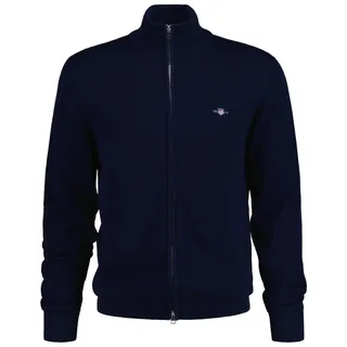 GANT Herren. 8030164 Zip-Strickjacke Casual Baumwolle Navy (XXL), Lässig, Langarm, Marine