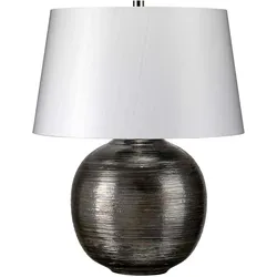 Caesar 1-flammige Tischlampe - Silber mit silbernem Schirm