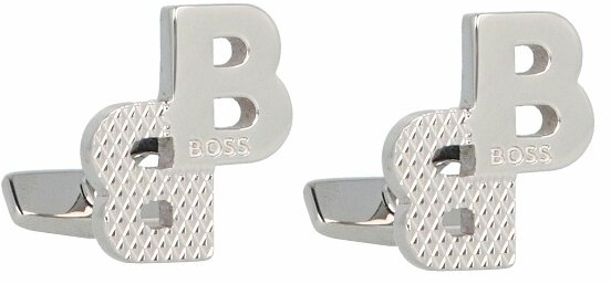 Boss B-DoubleB Manschettenknöpfe Messing 1,5 cm silver