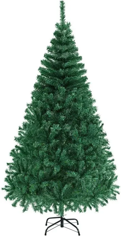 Yaheetech 6 FT Künstlicher Weihnachtsbaum mit klappbarem Stand, lebensecht, dekorativ, 598 PVC-Zweige, Grün