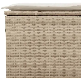 vidaXL Gartensofa mit Kissen 3-Sitzer Beige Poly Rattan