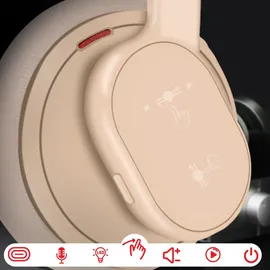 forcell F-AUDIO Kabellose Over-Ear-Kopfhörer ANC Touch Beat Bluetooth Kopfhörer 500mAh Rosa