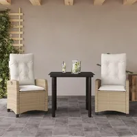 vidaXL Garten-Essgruppe 3-tlg. Beige