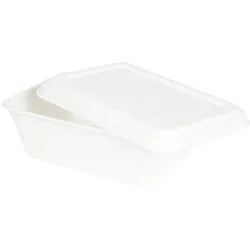 BIOZOYG 50 Stück Einweg-Deckel 17x12cm Zuckerrohrdeckel, Menüschalendeckel, rechteckige Deckel aus Zuckerrohr, nachhaltige Bio-Deckel kompostierbar