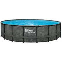 Summer Waves Elite Frame Pool 549 x 132 cm Rattan-Optik grau