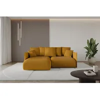 altdecor Ecksofa Cord 2-Sitzer Senfgelb