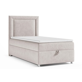 Best For Home Trinity K3 Einzelbett | Boxspringbett 100x200 Mit Bonell Federkernmatratze | Matratzentopper | Bett Mit Matratze Und Stauraum | Lieferung an Die Bordsteinkante
