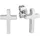 VIVANCE Ohrstecker Edelstahl Motiv Kreuz weiß one-size