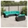 vidaXL Gartensofa-Set 9-tlg. schwarz/blau