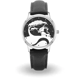 DUR Uhr 40er Küste Lavasand, Lederband schwarz