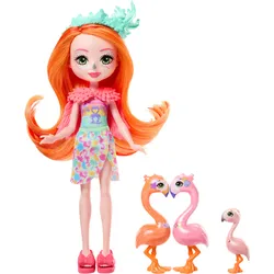 Enchantimals Puppen, Sunshine Beach Flamingo Family Puppe und Figuren