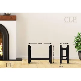 CLP Kaminholzregal Medya Metall 80 x 30 x 60 cm Schwarz