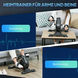 sportnow Pedaltrainer leiser Mini Heimtrainer mit 8 Stufen Magnetwiderstand - Schwarz