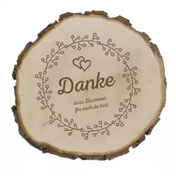 Baumscheibe mit Gravur "Danke, dass du immer da bist"