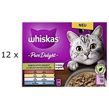Whiskas 144x 85g Pure Delight Jumbopack Whiskas Portionsbeutel Gemischtes Ragout in Gelee Katzenfutter nass